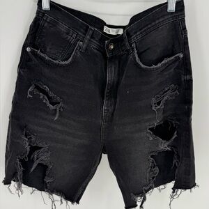 Zara Men's Distressed Denim Jean Shorts